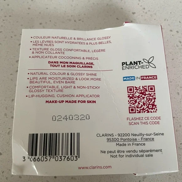 Clarins Paris 03 CHERRY Lip Comfort Oil MINI Travel Size 0.04 Oz New In Box - Picture 2 of 5